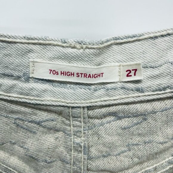 LEVI'S WELLTHREAD® '70S Jeans 27x31 Women's High Rise Straight Leg Beige NEW - Picture 13 of 13